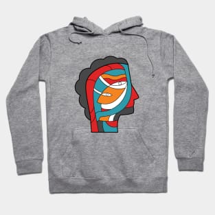 Abstract Modern Face Portrait. Face Illustration. Contemporary Drawing in Modern Style Hoodie